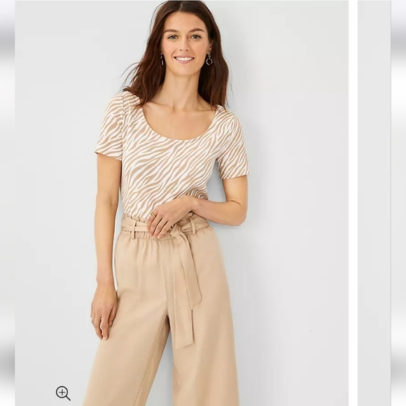 Zebra Stripe Scoop Neck Top Size S NWOT - Picture 1 of 4